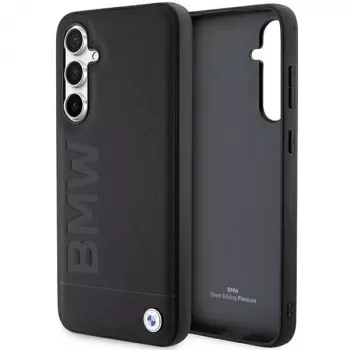 BMW S23 FE S711 Black Leather Hot Stamp Case, Samsung Galaxy S23 FE dėklas