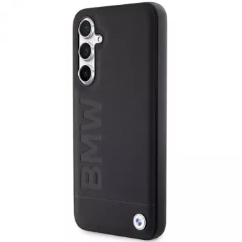 BMW S23 FE S711 Black Leather Hot Stamp Case, Samsung Galaxy S23 FE dėklas