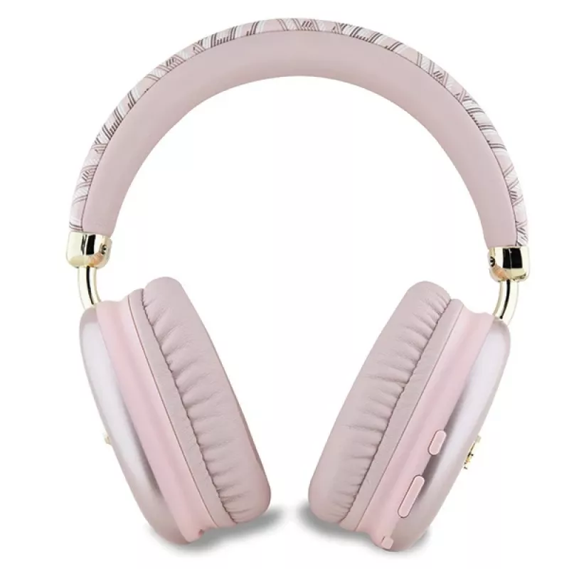 Guess Gcube Metallic Script Logo On-Ear Bluetooth Ausinės Rožinės