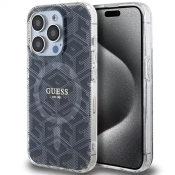 Guess GUHMP15LHGCUSTGK iPhone 15 Pro 6,1 inch Black Hardcase IML GCube MagSafe