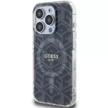 Guess GUHMP15LHGCUSTGK iPhone 15 Pro 6,1 inch Black Hardcase IML GCube MagSafe