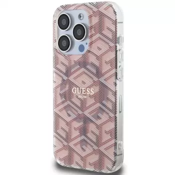 Guess GUHMP15XHGCUSTGP iPhone 15 Pro Max 6,7 inch Pink Hardcase IML GCube MagSafe