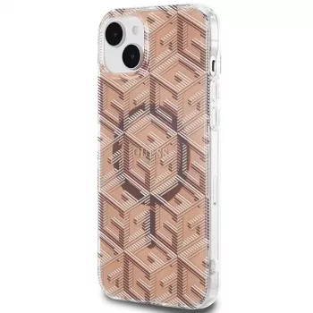 Guess GUHMP15MHGCUSTGW GCube Hardcase iPhone 15 Plus / 14 Plus 6,7 inch Brown IML MagSafe
