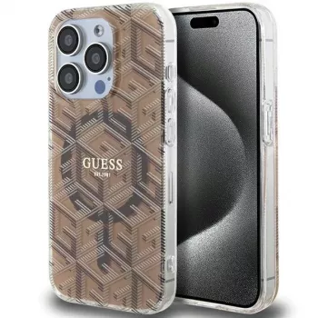 Guess GUHMP15XHGCUSTGW iPhone 15 Pro Max 6,7 inch Hardcase IML GCube MagSafe Brown