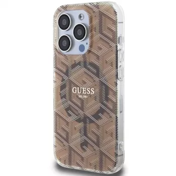 Guess GUHMP15XHGCUSTGW iPhone 15 Pro Max 6,7 inch Hardcase IML GCube MagSafe Brown