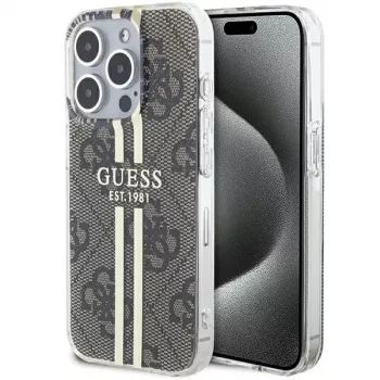 Guess GUHCP15LH4PSEGW iPhone 15 Pro 6.1 Hardcase IML 4G Gold Stripe Brown