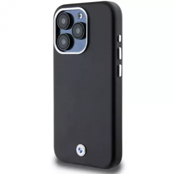 BMW Signature Wrapped Metal MagSafe Dėklas Apple iPhone 15 Pro 6,1 inch Juodas