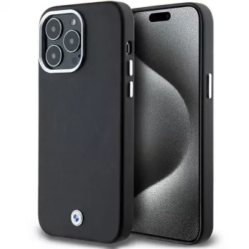 BMW Signature Wrapped Metal MagSafe Case, skirtas iPhone 15 Pro Max 6,7 inch, juodos spalvos