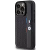 BMW Perforated Tricolor Line Hard Case, tinkantis Apple iPhone 15 Pro 6.1, juoda
