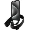 BMW M Edition Carbon Tricolor Lines Hard Case, skirta Apple iPhone 15 Pro 6,1 inch juoda su dirželiu