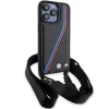 BMW M Edition Carbon Tricolor Lines Hard Case su dirželiu, skirtas Apple iPhone 15 Pro Max 6,7 inch juodas