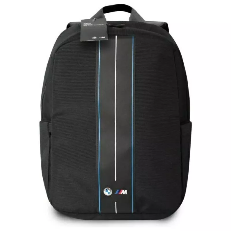 BMW BMBP15COMPVSKL 16 inch Laptop Backpack Black Nylon Blue Stripe