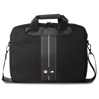 BMW Laptop Bag 16 inch Black Nylon Red Stripe