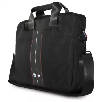 BMW Laptop Bag 16 inch Black Nylon Red Stripe