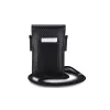 BMW Signature Collection Wallet Bag, skirta iPhone 15 Pro Max – juoda su anglies pluošto raštu ir mėlynomis juostelėmis