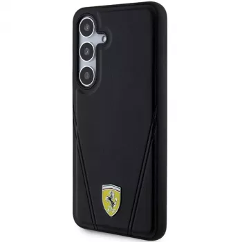 Ferrari FEHMS24MP3BAK Hot Stamp V Lines MagSafe Hard Case Samsung Galaxy S24+ (Juoda)
