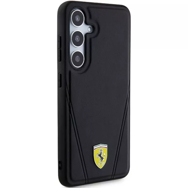 Ferrari FEHMS24MP3BAK Hot Stamp V Lines MagSafe Hard Case Samsung Galaxy S24+ (Juoda)