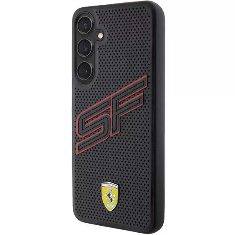 Ferrari FEHCS24SPINK S24 S921 Black Hardcase Big SF Perforated Samsung Galaxy S24 dėklas