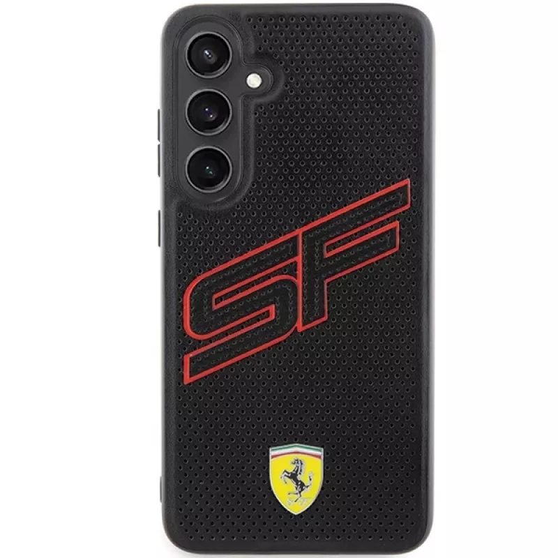 Ferrari FEHCS24SPINK S24 S921 Black Hardcase Big SF Perforated Samsung Galaxy S24 dėklas
