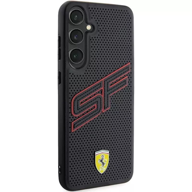Ferrari FEHCS24SPINK S24 S921 Black Hardcase Big SF Perforated Samsung Galaxy S24 dėklas