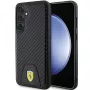 Ferrari FEHCS24MN3PUK Kietas Dėklas Samsung Galaxy S24+ (SM-S926) - Anglies Pluošto Raštas, Susiūtas Dugnas - Juoda