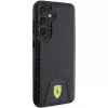 Ferrari FEHCS24MN3PUK Kietas Dėklas Samsung Galaxy S24+ (SM-S926) - Anglies Pluošto Raštas, Susiūtas Dugnas - Juoda