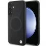 BMW Signature Leather Half Textured & Circle MagSafe Hard Case for Samsung Galaxy S24 S921 Black
