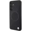 BMW Signature Leather Half Textured & Circle MagSafe Hard Case for Samsung Galaxy S24 S921 Black