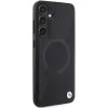 BMW Signature Leather Half Textured & Circle MagSafe Hard Case for Samsung Galaxy S24 S921 Black