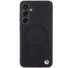 BMW Signature Leather Hard Case, skirta Samsung Galaxy S24+ – pusiau tekstūruota oda su Circle MagSafe – juoda