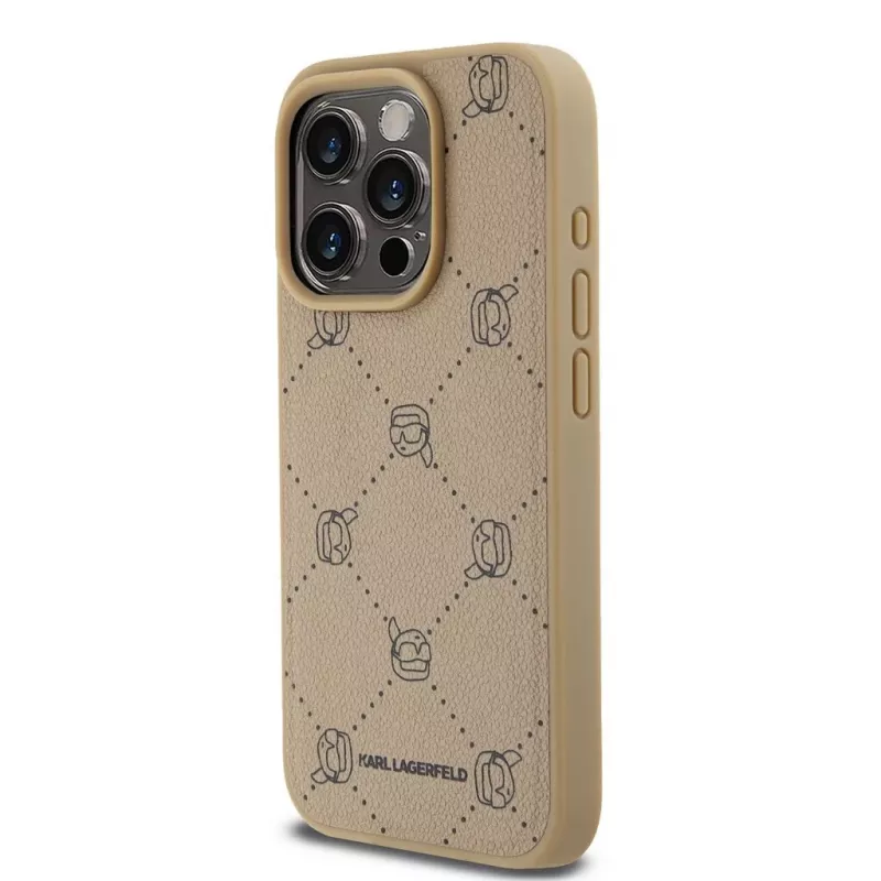 Karl Lagerfeld KLHMP15XPGKHPHE iPhone 15 Pro Max 6,7 inch Beige MagSafe Karl Heads Back Cover