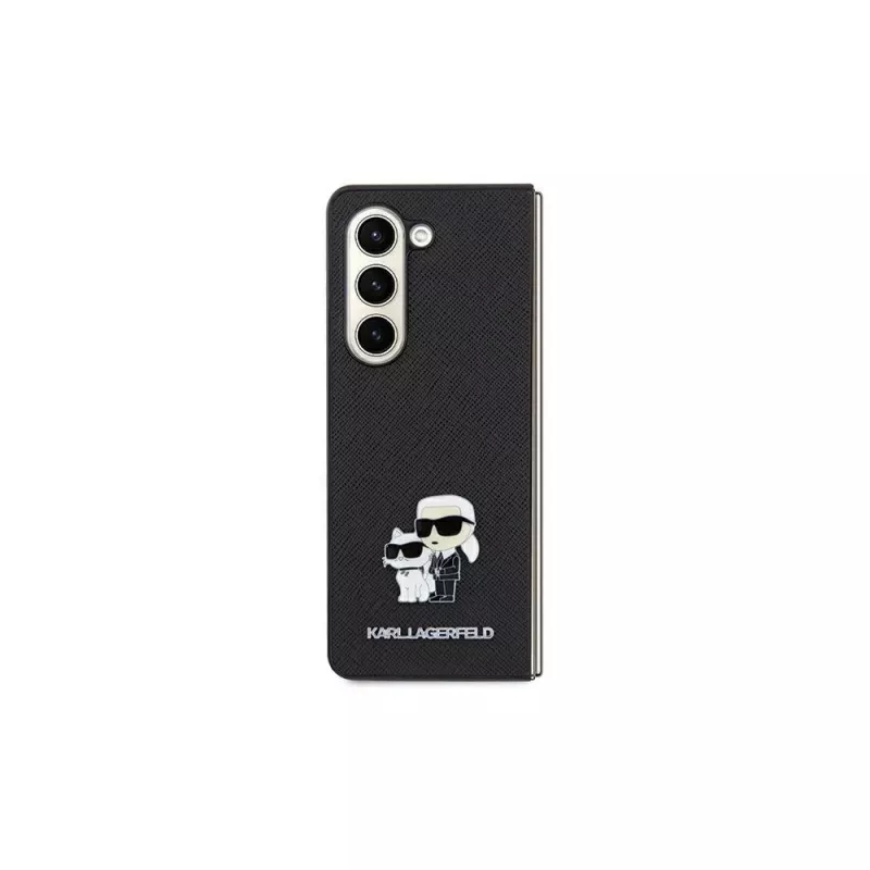 Karl Lagerfeld KLHCSA35SAKCNPK A35 A356 Hardcase Black Saffiano Karl & Choupette Pin, Samsung Galaxy A35 5G dėklas