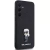 KARL LAGERFELD Ikonik Hard Case, Samsung Galaxy A55 5G - Juodas blizgučiais su metaliniu smeigtuku