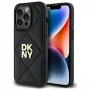 DKNY DKHCP14LPQDSLK Quilted Stack Logo Back Cover Case, Apple iPhone 14 Pro 6,1 inch, juoda