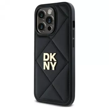 DKNY DKHCP14LPQDSLK Quilted Stack Logo Back Cover Case, Apple iPhone 14 Pro 6,1 inch, juoda