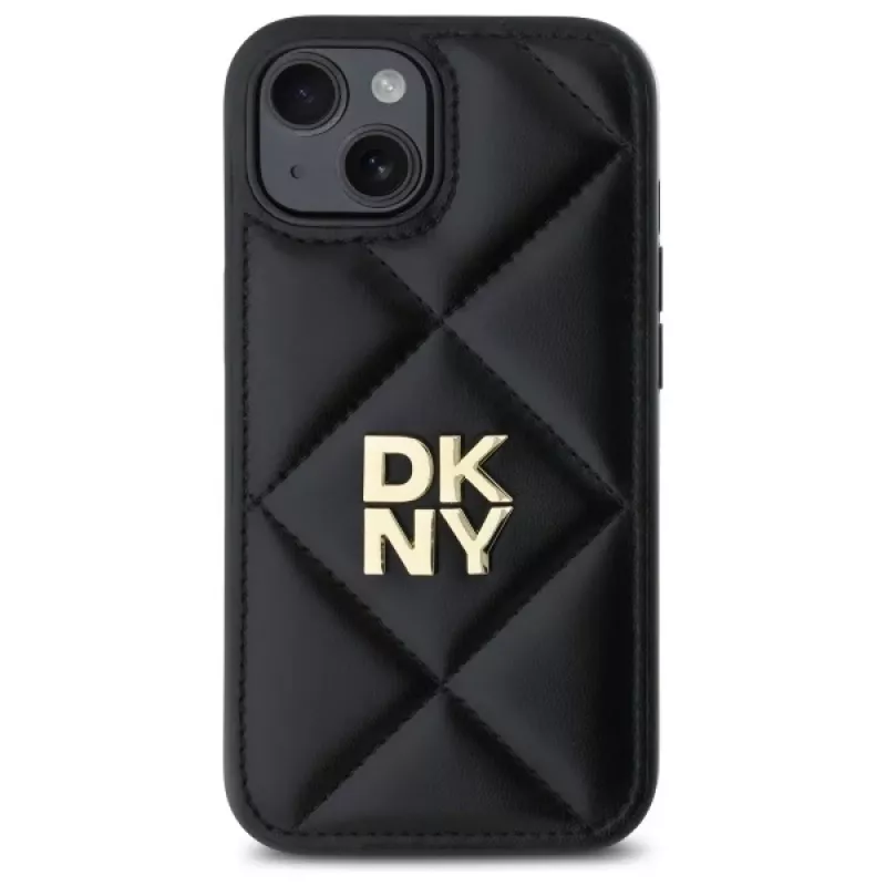 DKNY DKHCP15SPQDSLK Quilted Stack Logo Back Cover for Apple iPhone 15 6,1 inch Black