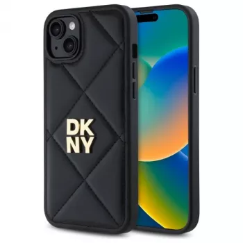 DKNY DKHCP15MPQDSLK Quilted Stack Logo Dėklas, skirtas iPhone 15 Plus 6,7 inch Juodas