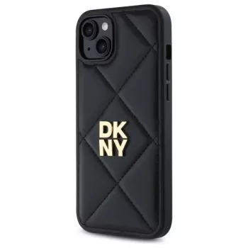 DKNY DKHCP15MPQDSLK Quilted Stack Logo Dėklas, skirtas iPhone 15 Plus 6,7 inch Juodas