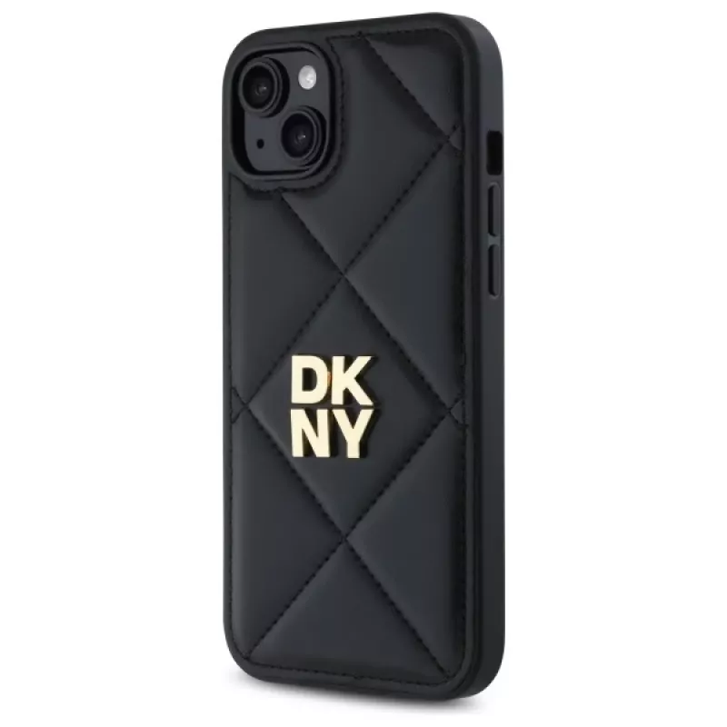 DKNY DKHCP15MPQDSLK Quilted Stack Logo Dėklas, skirtas iPhone 15 Plus 6,7 inch Juodas