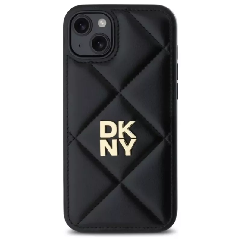 DKNY DKHCP15MPQDSLK Quilted Stack Logo Dėklas, skirtas iPhone 15 Plus 6,7 inch Juodas