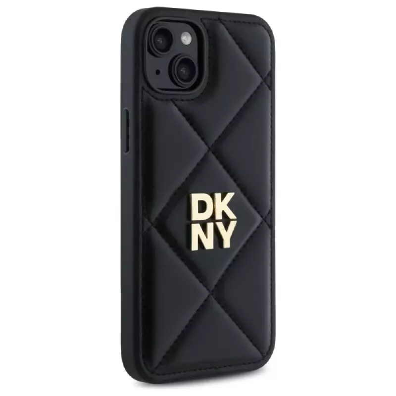 DKNY DKHCP15MPQDSLK Quilted Stack Logo Dėklas, skirtas iPhone 15 Plus 6,7 inch Juodas