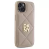 DKNY DKHCP14SPQDSLE Quilted Stack Logo Dėklas, skirtas Apple iPhone 14 6,1 colio, smėlio spalvos