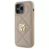 DKNY DKHCP14LPQDSLE Quilted Stack Logo Back Cover, iPhone 14 Pro 6,1 inch - smėlio spalvos