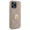 DKNY DKHCP14LPQDSLE Quilted Stack Logo Back Cover, iPhone 14 Pro 6,1 inch - smėlio spalvos