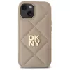 DKNY DKHCP15SPQDSLE Quilted Stack Logo Dėklas, skirtas iPhone 15 6,1 inch Smėlio spalvos