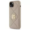 DKNY DKHCP15MPQDSLE Quilted Stack Logo Back Cover, iPhone 15 Plus - Smėlio spalvos