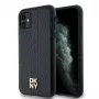 DKNY DKHMN61PSHRPSK iPhone 11 / XR 6,1 inch Black Hardcase Leather Monogram Pattern Metal Logo MagSafe