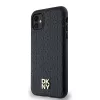 DKNY DKHMN61PSHRPSK iPhone 11 / XR 6,1 inch Black Hardcase Leather Monogram Pattern Metal Logo MagSafe