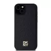 DKNY DKHMP15MPSHRPSK iPhone 15 Plus / 14 Plus 6,7 inch Black Hardcase Leather Monogram Pattern Metal Logo MagSafe