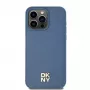 DKNY DKHMP15SPSHRPSB iPhone 15 / 14 / 13 6.1 Blue Hardcase Leather Pattern Metal Logo MagSafe